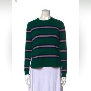 Autumn Cashmere forest green stripped sweater - xs